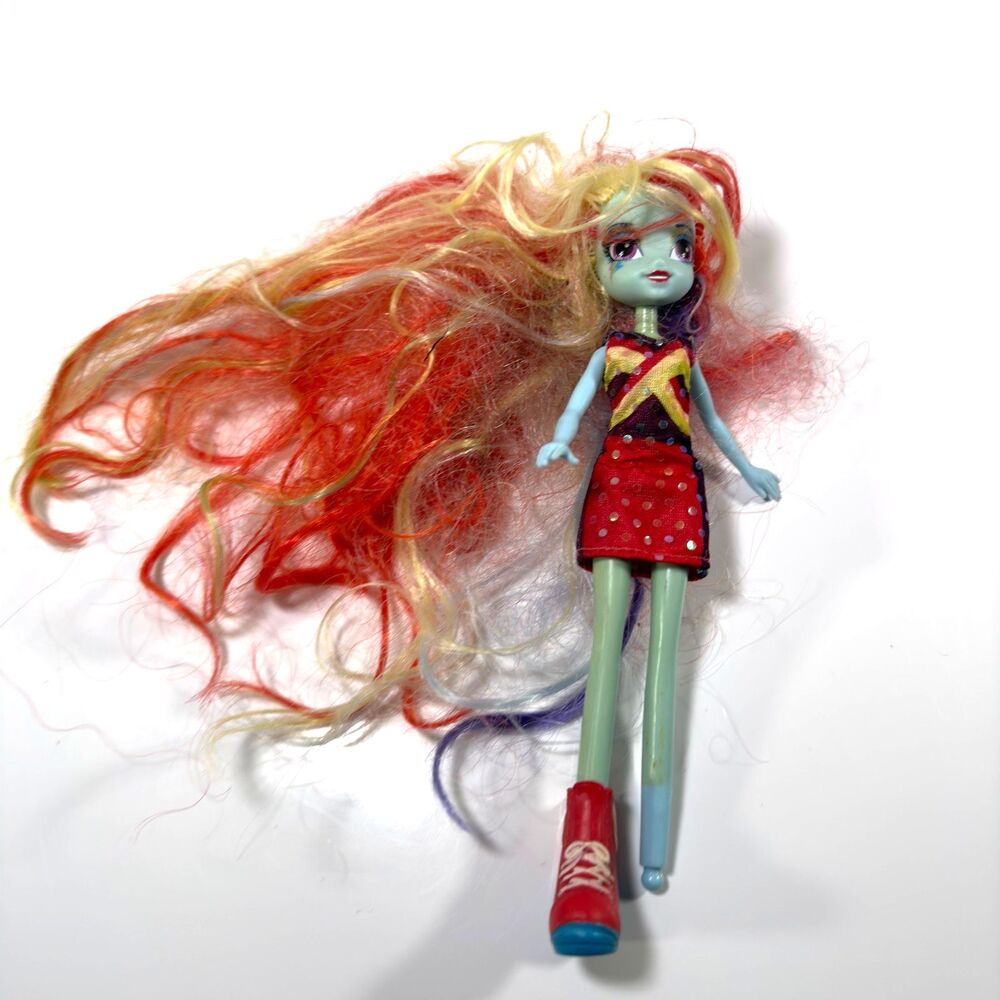 Hasbro Equestrian Doll My Little Pony EG Rainbow Dash PARTS ONLY Colorful w/ Top